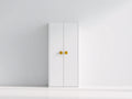 Kleiderschrank Holzwerkstoff 80x50x180 cm - Weiß und Gold - Zweitüriges modernes Design