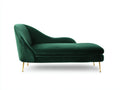 Chaiselongue aus Stoff 170 x 78 x 82 cm - Dunkelgrün Gold - modernes geschwungenes Design mit gepolsterter Liegefläche