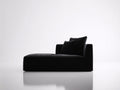 Chaiselongue aus Stoff 150 x 85 x 78 cm - Schwarz - modernes Design mit breiter Liegefläche