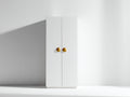 Kleiderschrank aus Holzwerkstoff 80 x 50 x 180 cm - Weiß - zweitüriges minimalistisches Design